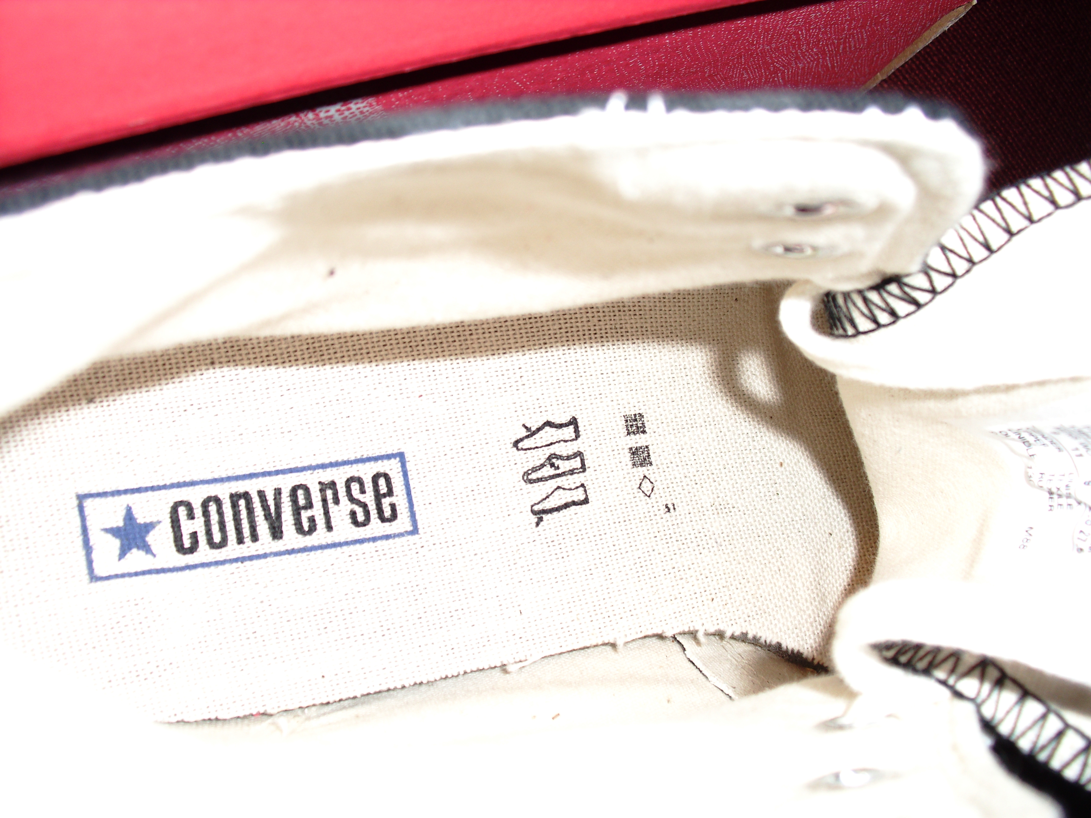converse logo on inside of shoe
